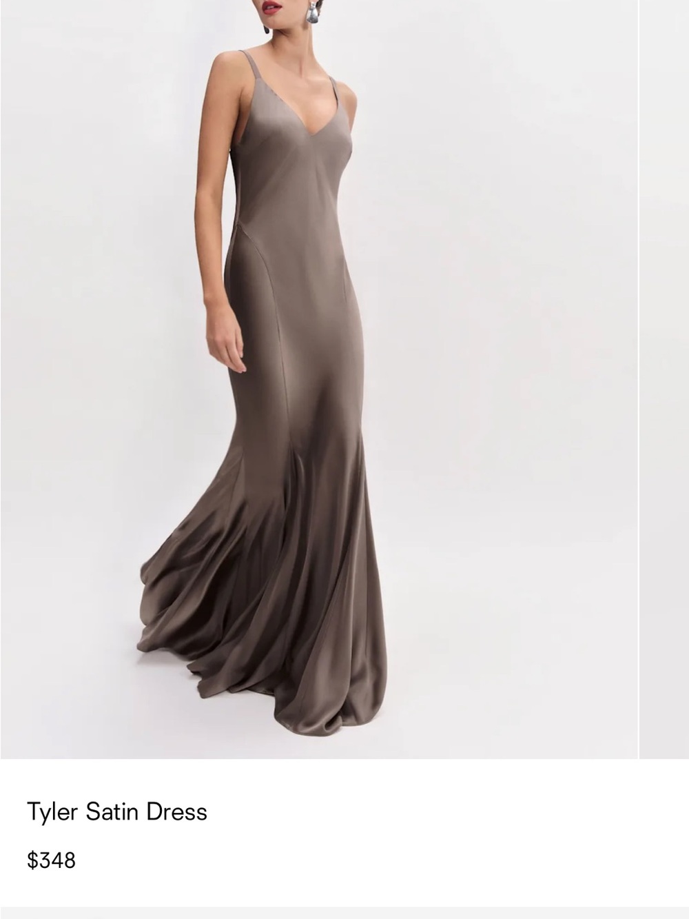 Reformation Satin Slip Maxi Dress in Magnetic